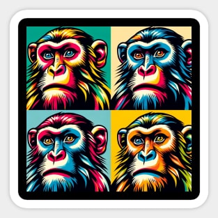 Prismatic Primate Panorama: Pop Art Monkey Magic Sticker